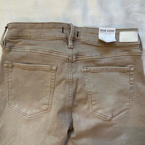 Dear John skinny stretch denim distressed jeans, NWT size 26, tan beige color. - Picture 4 of 7